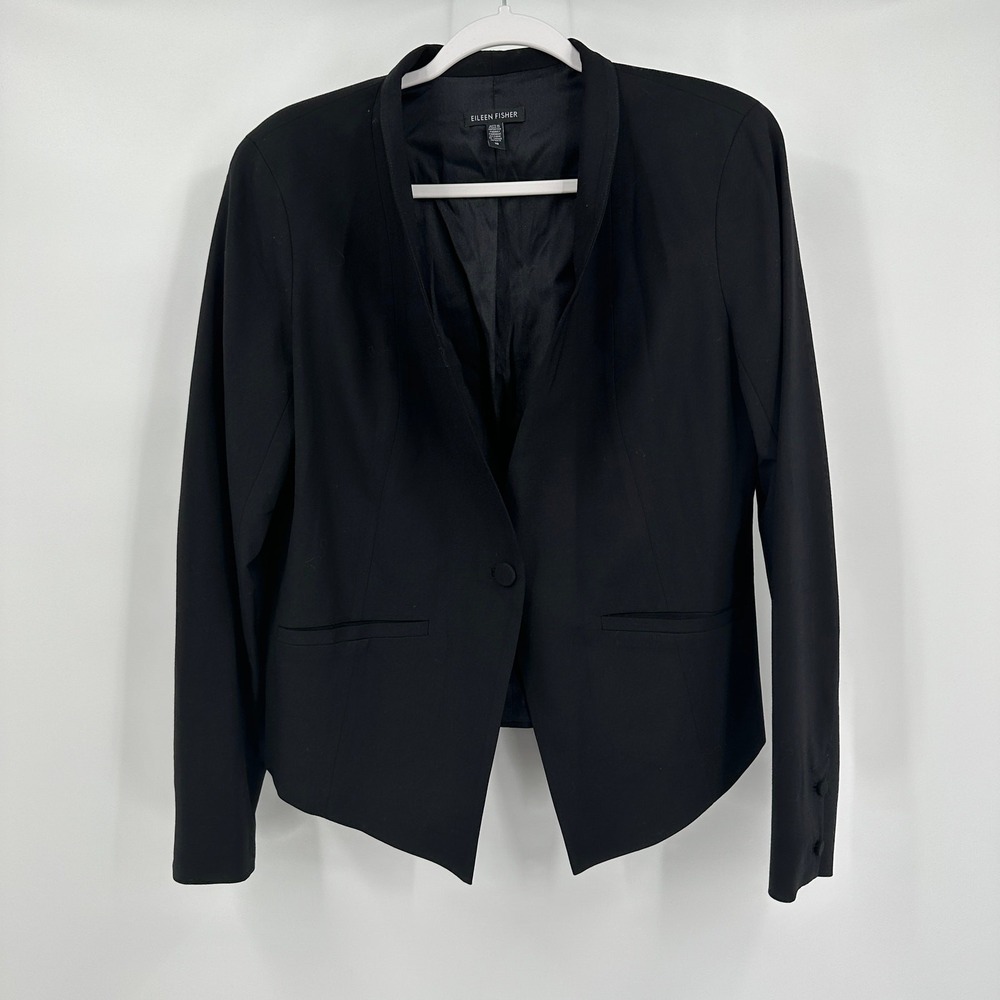 Eileen Fisher Womens Quiet Luxury Minimalist Jacket Size 10 Blazer Old Money